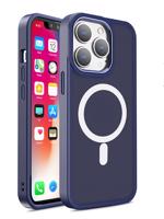 Hurtel Magnetické pouzdro s MagSafe Color Matte Case pro iPhone 15 Pro Max - tmavě modré 5907769357244