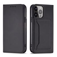 Hurtel Magnetové pouzdro na karty iPhone 14 Plus flip cover peněženka stojánek černá 5907769347672