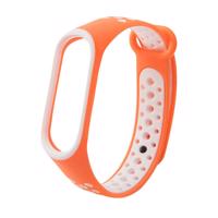 Hurtel Náhradní silikonový řemínek pro Xiaomi Mi Band 4 / Mi Band 3 Dots oranžový a bílý 5907769324581