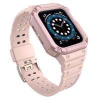 Hurtel Ochranný řemínek s pouzdrem pro Apple Watch 7 / 6 / 5 / 4 / 3 / 2 / SE (41 / 40 / 38 mm) pancéřové pouzdro na hodinky růžové 5907769311895