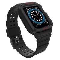 Hurtel Ochranný řemínek s pouzdrem pro Apple Watch 7 / 6 / 5 / 4 / 3 / 2 / SE (41 / 40 / 38 mm) pancéřový kryt hodinek černý 5907769311987