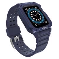 Hurtel Ochranný řemínek s pouzdrem pro Apple Watch 7 / 6 / 5 / 4 / 3 / 2 / SE (41 / 40 / 38 mm) pancéřový kryt hodinek modrý 5907769311888