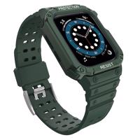 Hurtel Ochranný řemínek s pouzdrem pro Apple Watch 7 / 6 / 5 / 4 / 3 / 2 / SE (41 / 40 / 38 mm) pancéřový kryt hodinek zelený 5907769311871