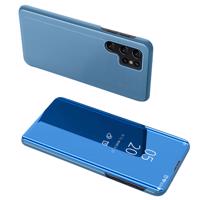 Hurtel Pouzdro Clear View pro Samsung S24 Ultra s flipovým krytem - modré 5907769359576