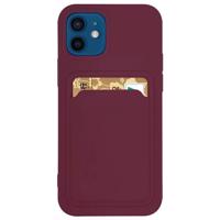 Hurtel Pouzdro na karty Silikonové peněženkové pouzdro s kapsou na doklady pro Samsung Galaxy A22 4G maroon 5907769333965