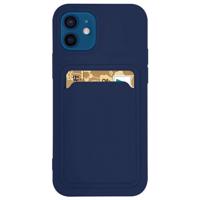 Hurtel Pouzdro na karty Silikonové peněženkové pouzdro s kapsou na doklady pro Samsung Galaxy S21+ 5G (S21 Plus 5G) navy blue 5907769333576