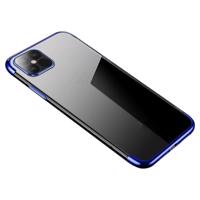 Hurtel Průhledné barevné gelové pouzdro s kovovým rámečkem iPhone 13 Pro modré 5907769334528