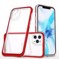 Hurtel Průhledné pouzdro 3v1 pro iPhone 11 Pro gelový kryt s rámečkem červený 5907769338588