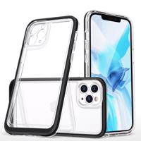 Hurtel Průhledné pouzdro 3v1 pro iPhone 11 Pro Max gelové pouzdro s rámečkem černé 5907769338595