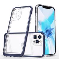 Hurtel Průhledné pouzdro 3v1 pro iPhone 12 Pro gelový kryt s rámečkem modrý 5907769338656