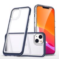 Hurtel Průhledné pouzdro 3v1 pro iPhone 13 gelový kryt s rámečkem modrý 5907769338748