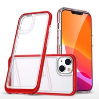 Hurtel Průhledné pouzdro 3v1 pro iPhone 13 mini gelový kryt s rámečkem červený 5907769338724