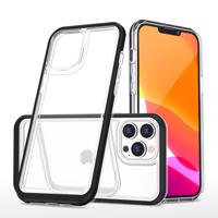 Hurtel Průhledné pouzdro 3v1 pro iPhone 13 Pro Max gelové pouzdro s rámečkem černé 5907769338793