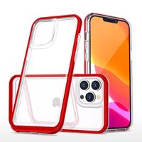 Hurtel Průhledné pouzdro 3v1 pro iPhone 13 Pro Max gelové pouzdro s rámečkem červené 5907769338816