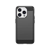 Hurtel Pružné pouzdro s karbonovým vzorem pro iPhone 15 Pro Carbon Case - černé 5907769356483