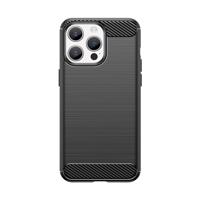 Hurtel Pružné pouzdro s karbonovým vzorem pro iPhone 15 Pro Max Carbon Case - černé 5907769356506