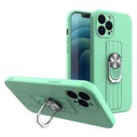 Hurtel Silikonové pouzdro Ring Case s úchytem na prst a stojánkem pro iPhone 12 Pro Max mint 5907769327346