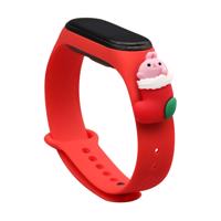 Hurtel Vánoční náramek pro Xiaomi Mi Band 6 / Mi Band 5 Vánoční silikonový náramek červený (Santa 1) 5907769331152