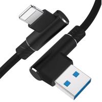 Interlook AM30 | Apple Lightning 1M | Úhlový nabíjecí USB kabel telefonu | iPhone 5 6 7 8 X 11 2,4A černá 1770-160