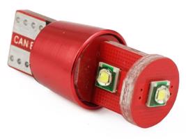 Interlook Auto LED žárovka W5W T10 3 SMD CREE CANBUS RED 12V 1270