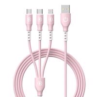 Interlook B2-3v1-růžová | USB kabel se třemi nabíjecími konektory 4763