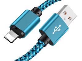 Interlook C06 | Lightning (iPhone) 1M | Nylonový USB kabel pro iPhone 11 XS XR X 8 7 6 5S SE modrá 1652-54