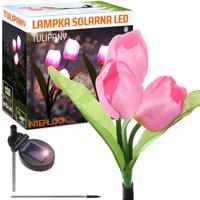 Interlook FLD-40-RUŽOVÁ | Solární zahradní svítidlo LED Tulip | 65 cm, 600 mAh 3465 3465