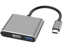 Interlook HDTC-20CM | Adaptér USB-C Type-C 3.1 na HDMI / USB-C / USB | 4K | pro Macbook Air stříbrná 1905-244