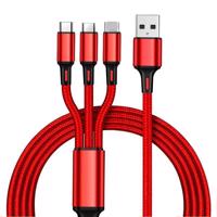 Interlook UC08-1.2M-3in1-Červená | Kabel 3v1 | USB – Micro USB, iPhone Lightning, Type-C červená 1795-52