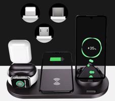 Interlook WD-01 | QI dock pro Apple iPhone Airpods Watch | 15W bezdrátová nabíječka | 3 konektory - USB-C / Lightning / Micro USB 2727