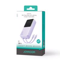 Joyroom mini powerbanka JR-PBC06 s integrovanými kabely USB-C / Lightning 30W 10000mAh - bílá 6956116776473 6956116776473