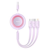 Kabel 3 v 1 Baseus Bright Mirror 2 USB, micro USB / Lightning / USB-C, plochý, 3,5 A, 1,1 m (fialový) 035049