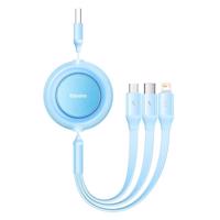 Kabel 3 v 1 Baseus Bright Mirror 2 USB, micro USB / Lightning / USB-C, plochý, 3,5 A, 1,1 m (modrý) 035046