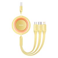 Kabel 3 v 1 Baseus Bright Mirror 2 USB, micro USB / Lightning / USB-C, plochý, 3,5 A, 1,1 m (žlutý) 035048