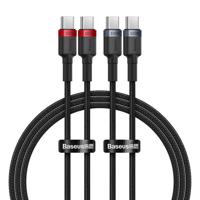 Kabel Baseus Cafule USB-C na USB-C 100W, 1m, 2ks (červená/černá, šedá/černá) 064112