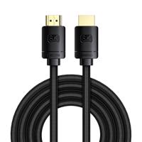 Kabel Baseus HDMI 2.1 8K 60 Hz 48 Gb/s / 4K 120 Hz / 2K 144 Hz 3D eARC QMS Dynamic HDR VRR ALLM 3 m černý (CAKGQ-L01) 6953156204171