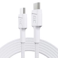 kabel bílé USB-C Typ C 2m Green Cell PowerStream s rychlo nabíjením Power-Delivery 60W, Ultra Charge, Quick Charge 3.0 KABGC29W