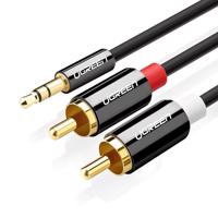 Kabel jack na 2RCA (Cinch) UGREEN AV116 3,5 mm 1 m (černý) 051479