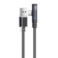 Kabel Mcdodo USB-C na USB-C CA-3423 90 stupňů 1,8 m s LED diodou (černý)