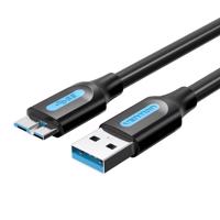 Kabel USB 3.0 A na Micro-B Vention COPBF 2A 1m černý PVC kabel