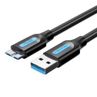 Kabel USB 3.0 A na Micro-B Vention COPBG 2A 1,5 m černý PVC kabel