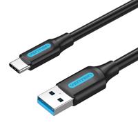 Kabel USB 3.0 A na USB-C Vention COZBG 3A 1,5 m černý PVC kabel