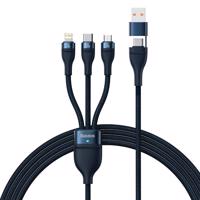 Kabel USB 3 v 1 Baseus Flash Series 2, USB-C + micro USB + Lightning, 100 W, 1,2 m (modrý) 034545