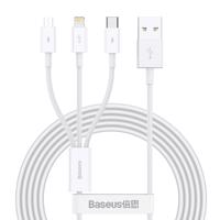 Kabel USB 3 v 1 Baseus Superior Series, USB na micro USB / USB-C / Lightning, 3,5 A, 1,2 m (bílý) 026226