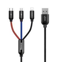 Kabel USB Baseus 3v1 USB-C / Lightning / Micro 3,5A 0,3 m (černý) 019099