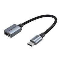 Kabel USB-C 2.0 samec na USB samice OTG Vention CCWHB 0,15 m, 2A, šedý