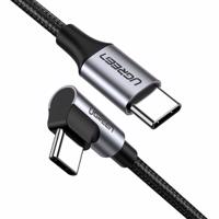 Kabel USB-C na USB-C, úhlový UGREEN QC 3.0 PD 3A 60W 1m (černý) 049100