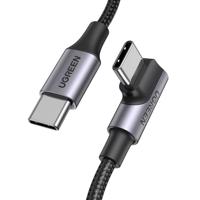 Kabel USB-C na USB-C, úhlový UGREEN US334 5A, PD 100W, 1m (černý) 029268