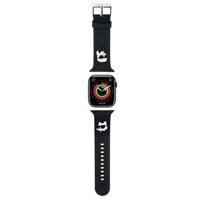 Karl Lagerfeld 3D gumový řemínek Karl&Choupette Heads pro Apple Watch 42/44/45/49 mm - černý 3666339190088