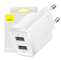 Kompaktní rychlonabíječka Baseus, 2x USB, 10,5 W (bílá) 033913 033913